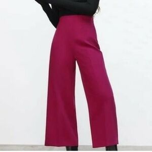 Zara Women's Fuchsia Culottes Trousers NWT